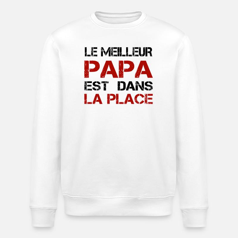 Papa La Place Distressed Rouge - Sweat bio ROLLER Stanley/Stella Unisexe - blanc