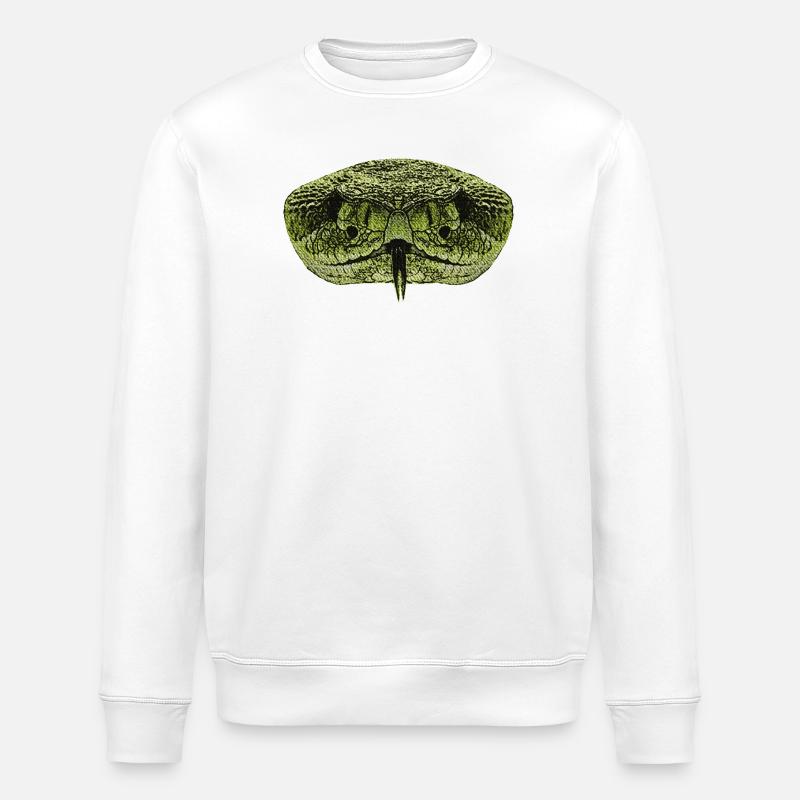 beste reptilien tees, schlangengesicht - Stanley/Stella Unisex Bio-Sweatshirt ROLLER - Weiß