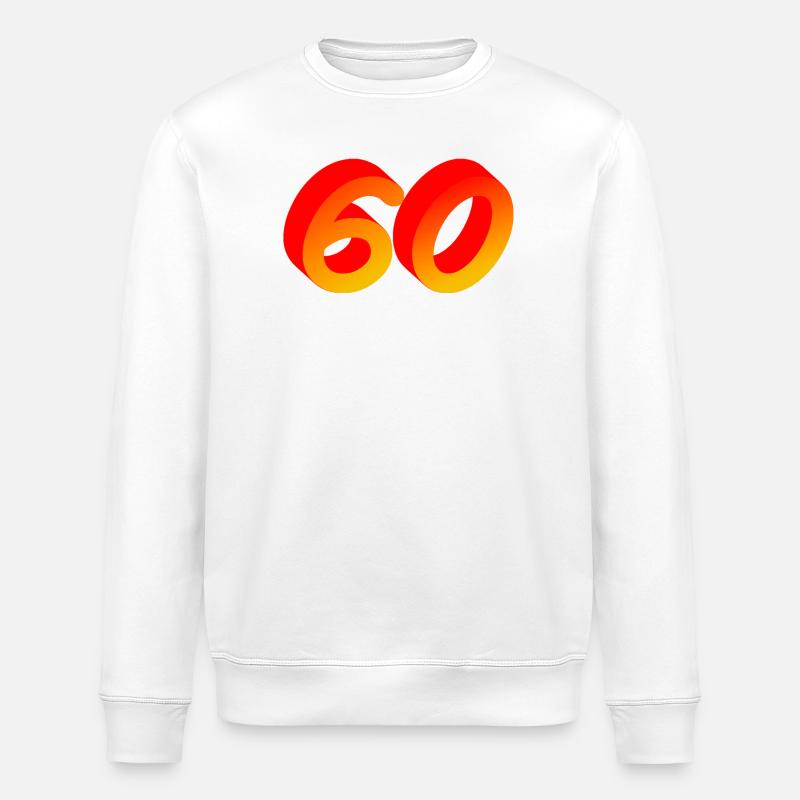 verschenken, 60 orange verlauf - Stanley/Stella Unisex Bio-Sweatshirt ROLLER - Weiß