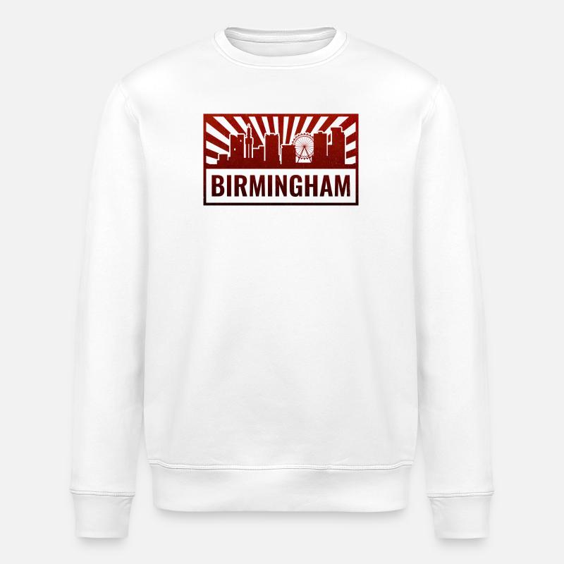 Birmingham Skyline Silhouette - Stanley/Stella Unisex Bio-Sweatshirt ROLLER - Weiß