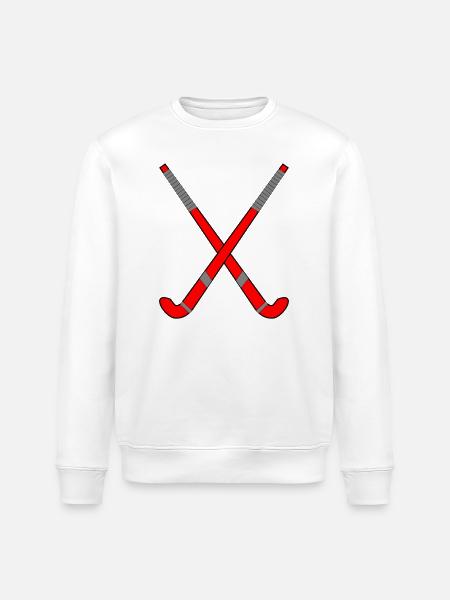 Feldhockeyschläger gekreuzt - Stanley/Stella Unisex Bio-Sweatshirt ROLLER - Weiß