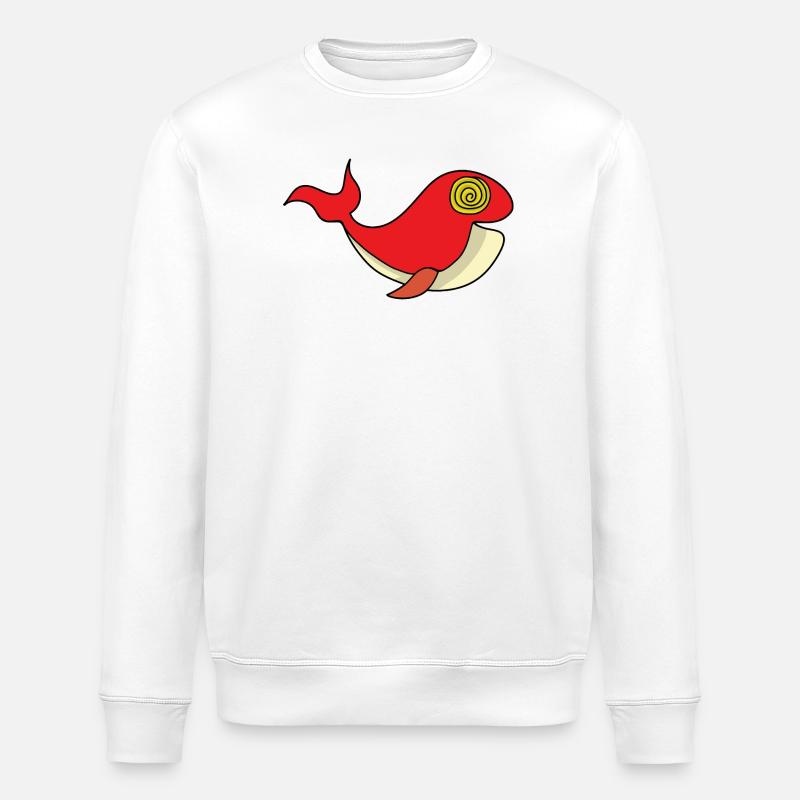 Whale with hypnotizing gaze - Stanley/Stella ROLLER Unisex Organic Sweatshirt - white