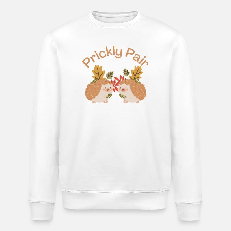 Prickly Pair - Hedgehog Lovers - Stanley/Stella Unisex Bio-Sweatshirt ROLLER - Weiß