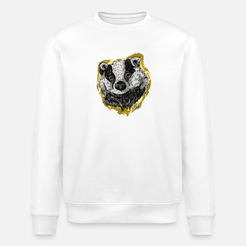 The Badger - Stanley/Stella ROLLER Unisex Organic Sweatshirt - white