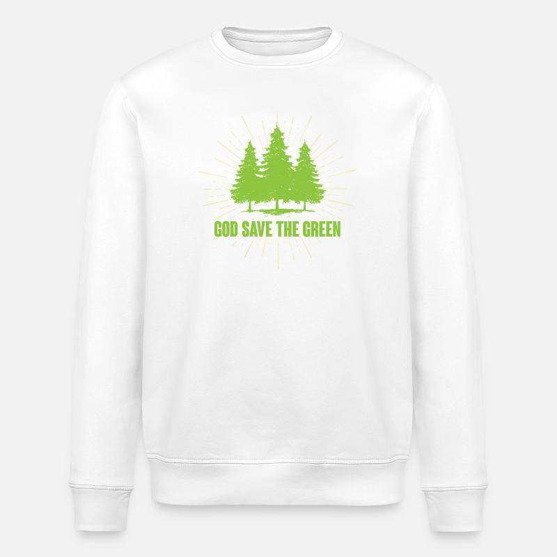 Gott schütze das Grün - Stanley/Stella Unisex Bio-Sweatshirt ROLLER - Weiß