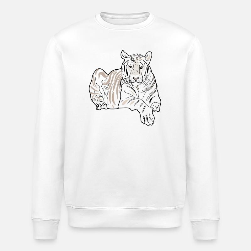LYING TIGER - Stanley/Stella ROLLER Unisex Organic Sweatshirt - white