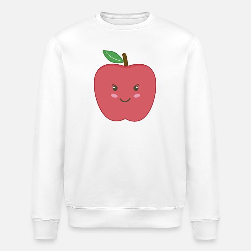 Apfel Kawaii - Stanley/Stella Unisex Bio-Sweatshirt ROLLER - Weiß