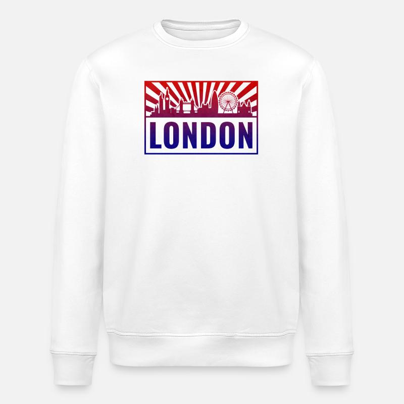 London Gradient Skyline - Stanley/Stella ROLLER Unisex Organic Sweatshirt - white