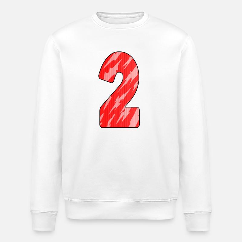 Motif rouge numéro 2 - Sweat bio ROLLER Stanley/Stella Unisexe - blanc