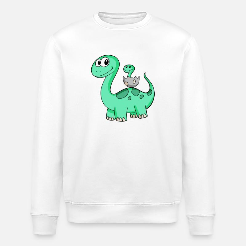 Dinosaurier mit Baby Dinosaurier - Stanley/Stella Unisex Bio-Sweatshirt ROLLER - Weiß