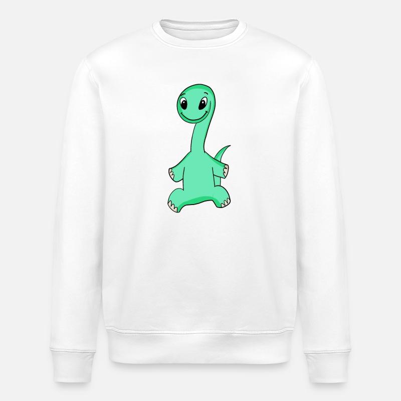 Dino Motif - Stanley/Stella ROLLER Unisex Organic Sweatshirt - white