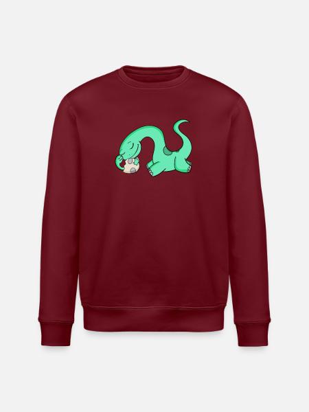 Dinosaurs with Baby Dinosaurs - Stanley/Stella ROLLER Unisex Organic Sweatshirt - white