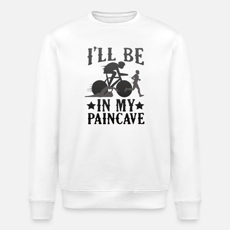 Je serai dans mon triathlon Paincave - Sweat bio ROLLER Stanley/Stella Unisexe - blanc