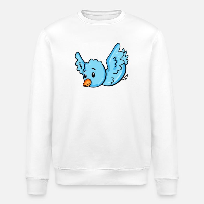 Bleu oiseau - Sweat bio ROLLER Stanley/Stella Unisexe - blanc