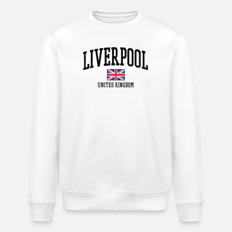 Liverpool UK Flag Stil - Stanley/Stella Unisex Bio-Sweatshirt ROLLER - Weiß