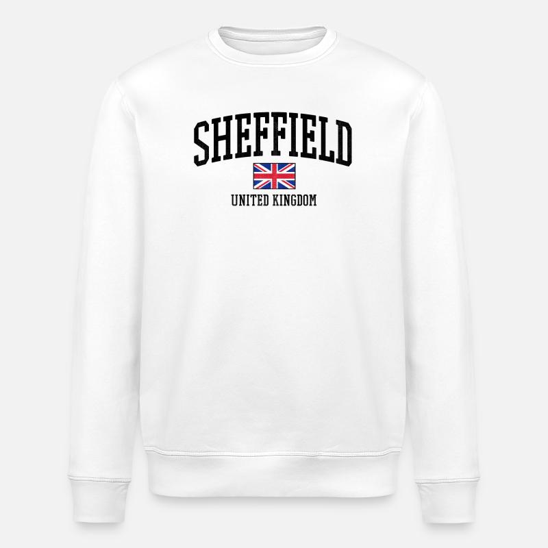 Sheffield, Royaume-Uni, drapeau vieilli - Sweat bio ROLLER Stanley/Stella Unisexe - blanc