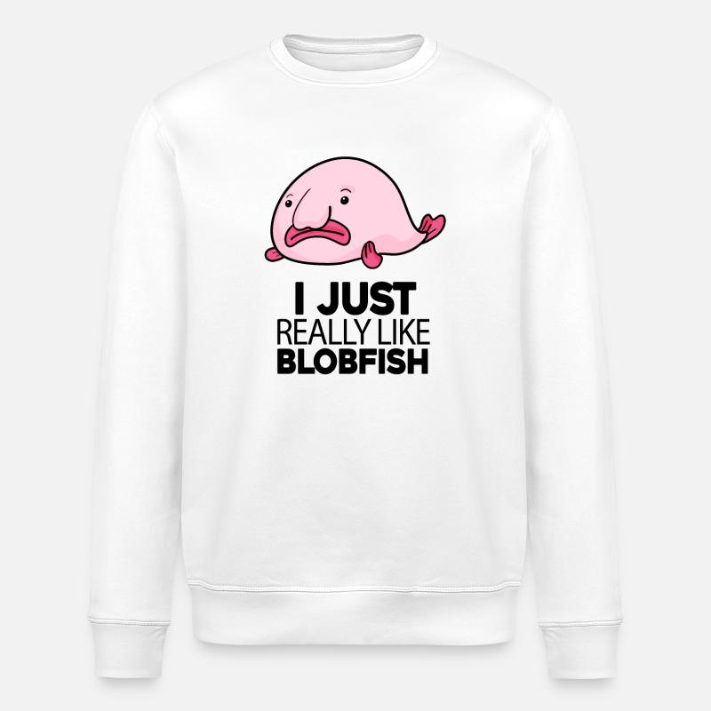 Blobfish Fish - Stanley/Stella ROLLER Unisex Organic Sweatshirt - white