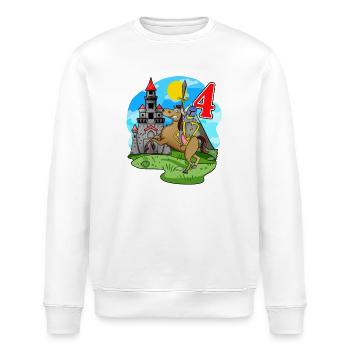 Ritter 4. Geburtstag 4 Jahre Junge Geschenk - Stanley/Stella Unisex Bio-Sweatshirt ROLLER - Weiß - Vorne - Nik (191cm)