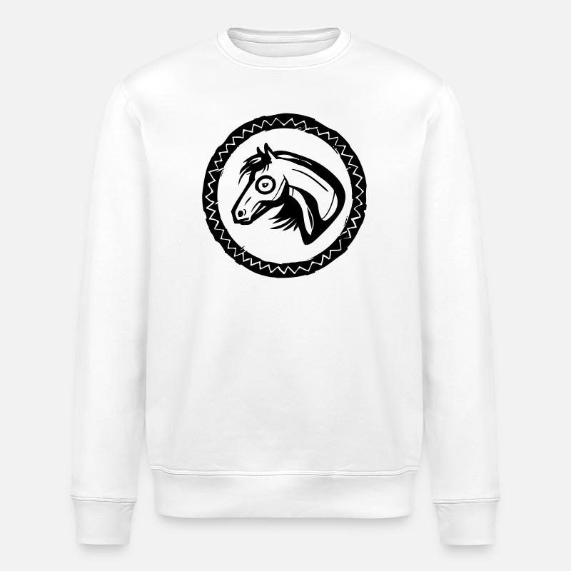 Pferd Portrait - Stanley/Stella Unisex Bio-Sweatshirt ROLLER - Weiß