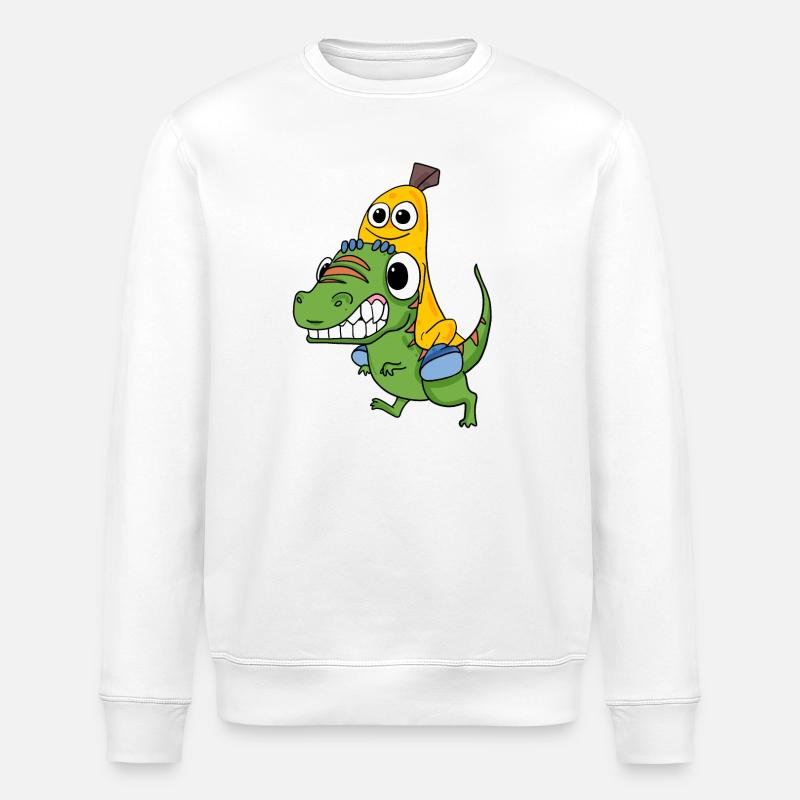 Dinosaures et bananes - Sweat bio ROLLER Stanley/Stella Unisexe - blanc