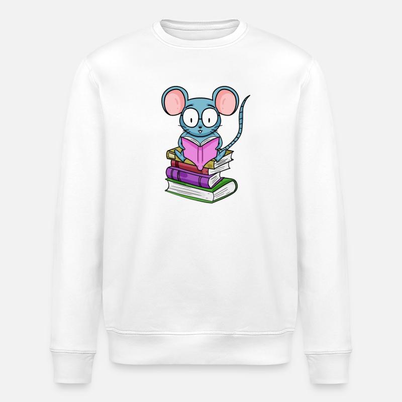 Read Book Books Reader Gift - Stanley/Stella ROLLER Unisex Organic Sweatshirt - white