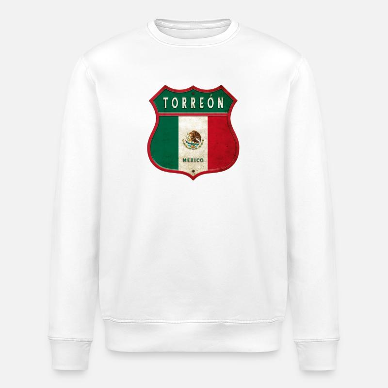 Torreón Mexiko Wappen Design - Stanley/Stella Unisex Bio-Sweatshirt ROLLER - Weiß
