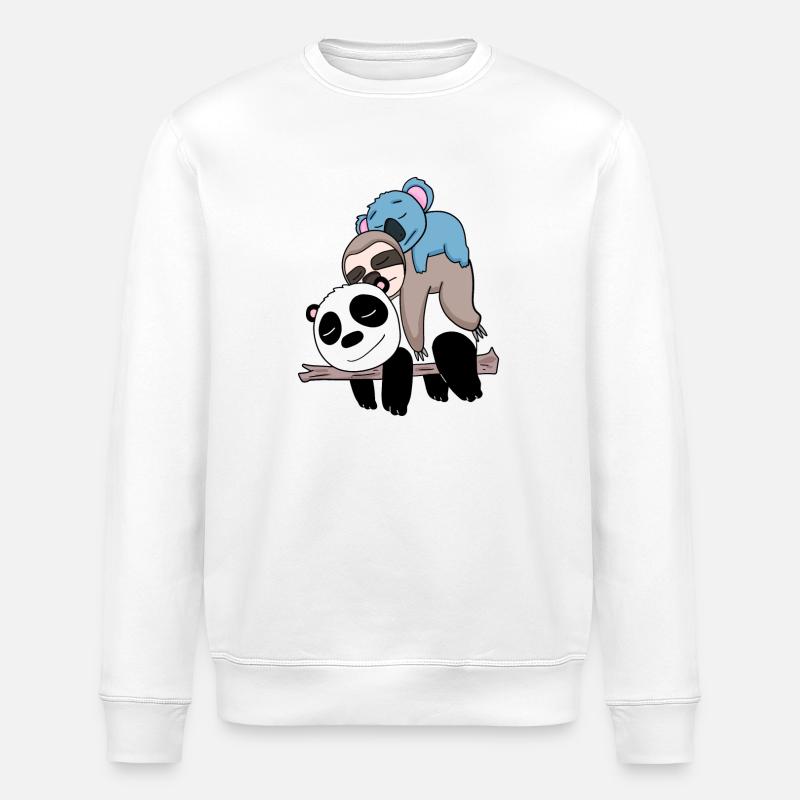 Panda Faultier und Koala - Stanley/Stella Unisex Bio-Sweatshirt ROLLER - Weiß