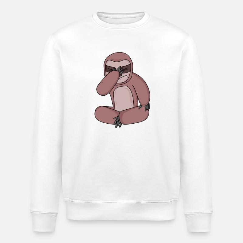 Sloth funny - Stanley/Stella ROLLER Unisex Organic Sweatshirt - white