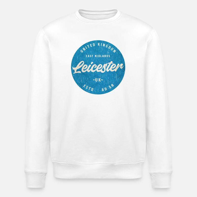 Badge Rétro Roundel de Leicester - Sweat bio ROLLER Stanley/Stella Unisexe - blanc