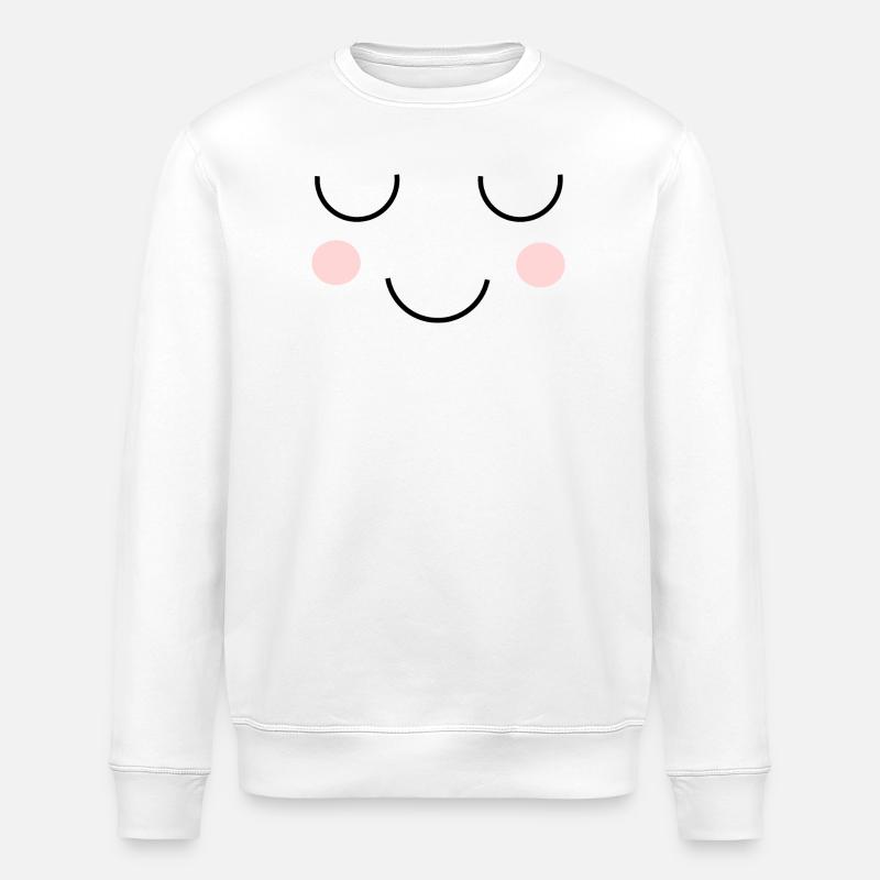 Kawaii Gesicht - Stanley/Stella Unisex Bio-Sweatshirt ROLLER - Weiß