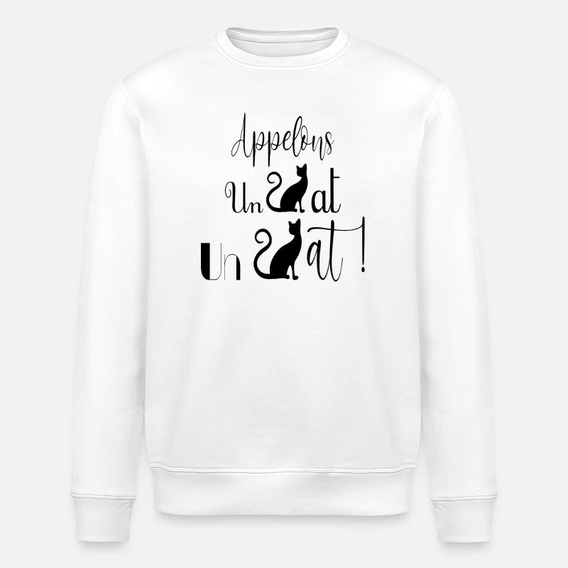 chat - Sweat bio ROLLER Stanley/Stella Unisexe - blanc