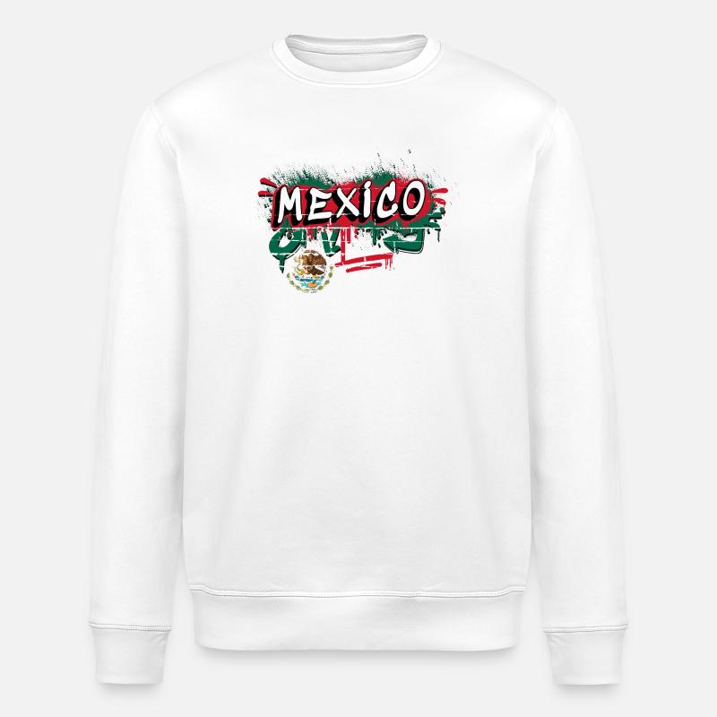 Mexiko Flagge Graffiti Design - Stanley/Stella Unisex Bio-Sweatshirt ROLLER - Weiß