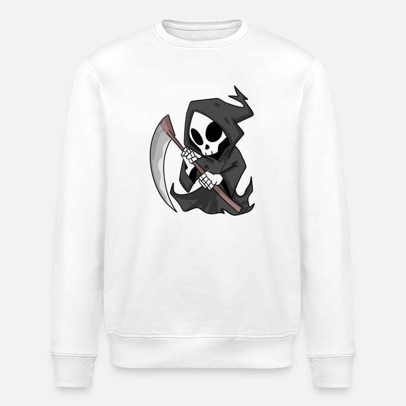 Grim Reaper med Scythe - Stanley/Stella økologisk unisex-sweatshirt ROLLER - hvid