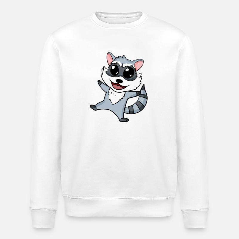 Raccoon - Stanley/Stella ROLLER Unisex Organic Sweatshirt - white