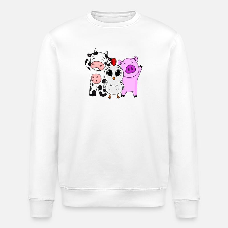 Bauernhof Tiere - Stanley/Stella Unisex Bio-Sweatshirt ROLLER - Weiß