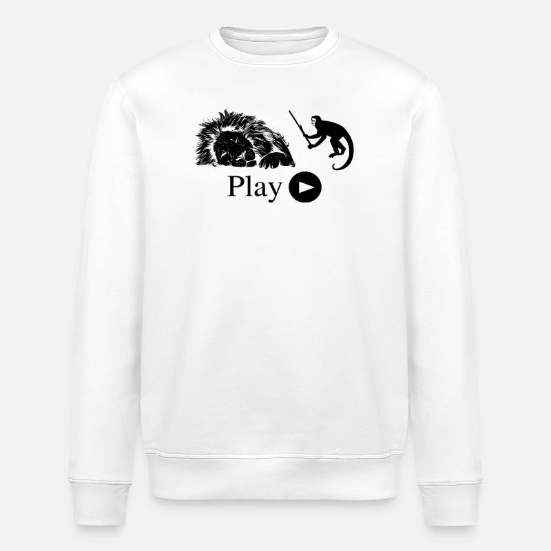 Lustiger Affe und Löwe - Stanley/Stella Unisex Bio-Sweatshirt ROLLER - Weiß