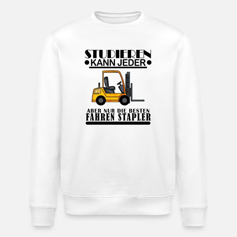 Staplerfahrer Gabelstapler Lager Logistik - Stanley/Stella Unisex Bio-Sweatshirt ROLLER - Weiß