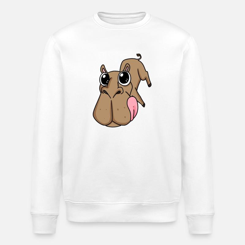 Camel big face - camel head - Stanley/Stella ROLLER Unisex Organic Sweatshirt - white