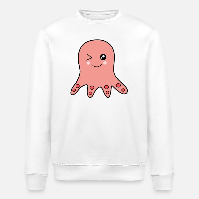 Kawaii Tiere Oktopus - Stanley/Stella Unisex Bio-Sweatshirt ROLLER - Weiß