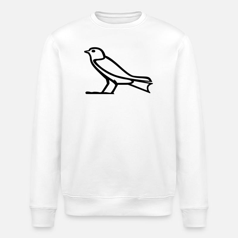 Hiéroglyphe d’oiseau - Sweat bio ROLLER Stanley/Stella Unisexe - blanc