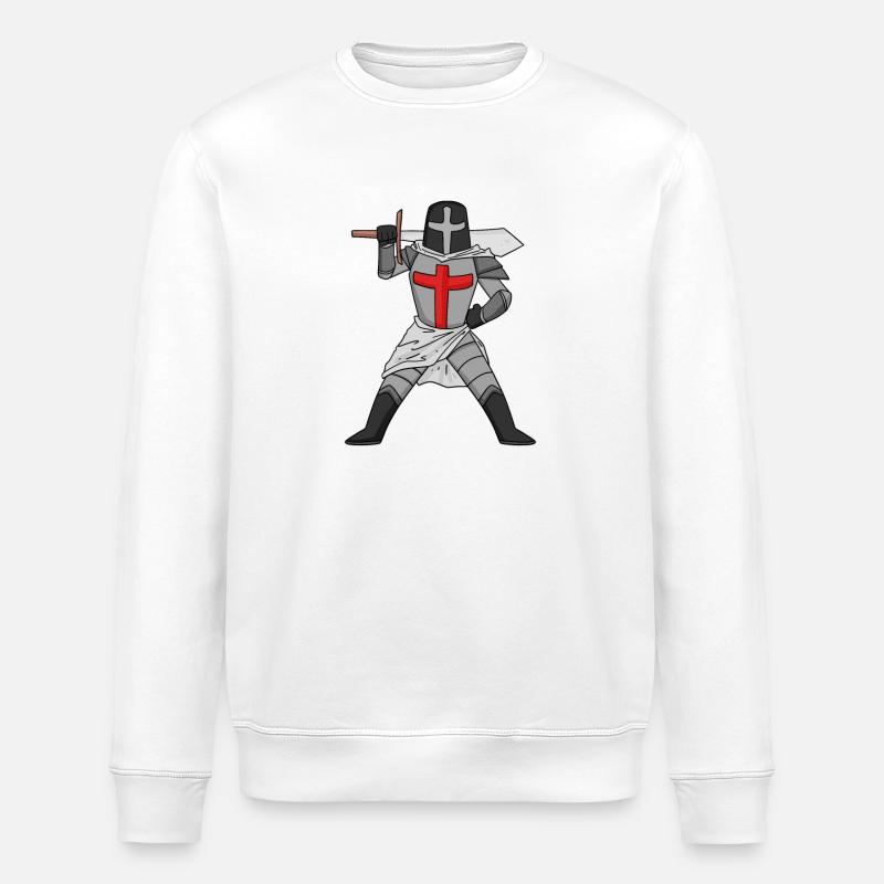 Templer Schwert Kreuz - Stanley/Stella Unisex Bio-Sweatshirt ROLLER - Weiß