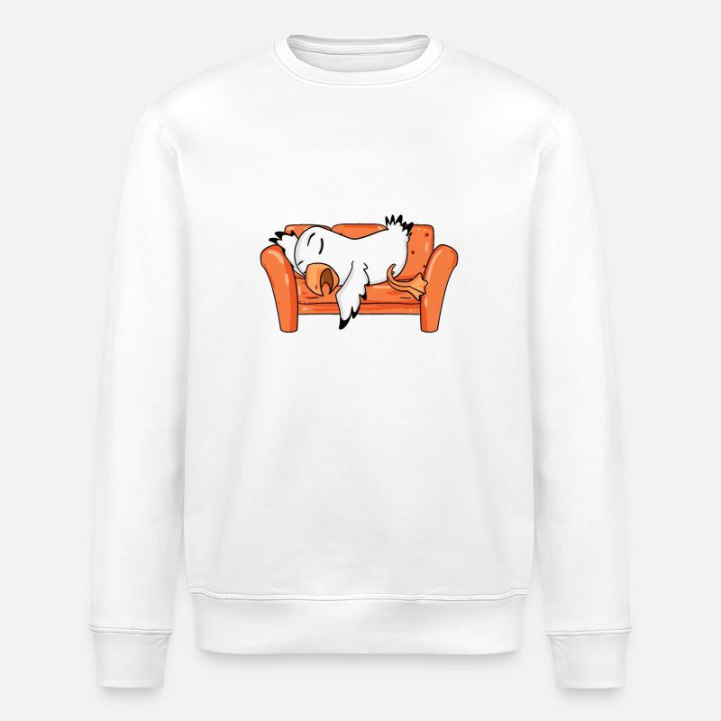 Möwe Müde Schlafen Schlaf - Stanley/Stella Unisex Bio-Sweatshirt ROLLER - Weiß