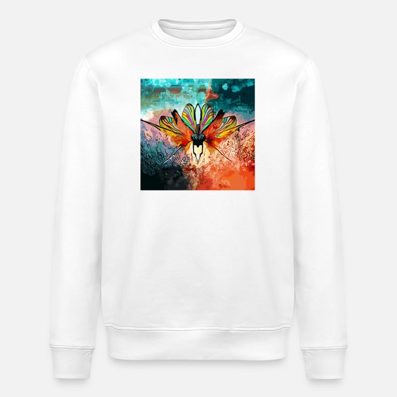 Farbiger Schmetterlingstraum - Stanley/Stella Unisex Bio-Sweatshirt ROLLER - Weiß