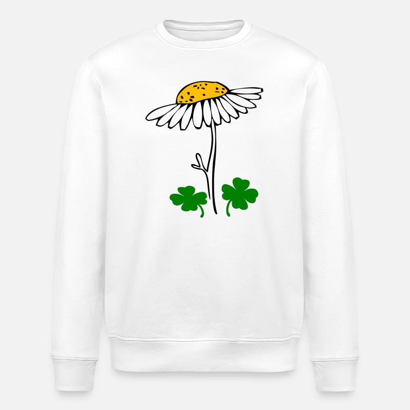 Glücksklee, Kamillenblüte - Stanley/Stella Unisex Bio-Sweatshirt ROLLER - Weiß