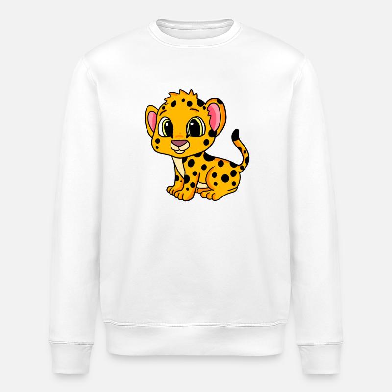 Cheetah - Stanley/Stella ROLLER Unisex Organic Sweatshirt - white