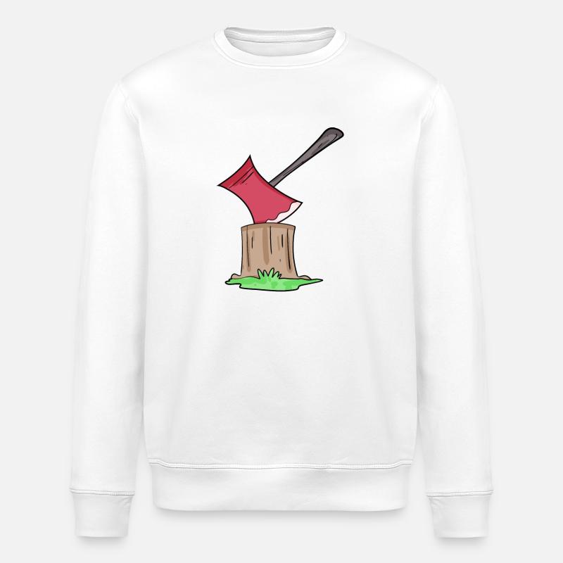 Axe Lumberjack - Stanley/Stella ROLLER Unisex Organic Sweatshirt - white