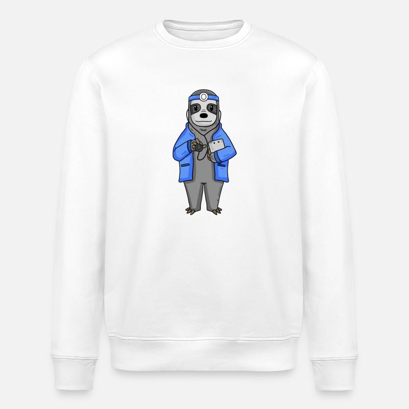 Faultier Arzt Tierarzt - Stanley/Stella Unisex Bio-Sweatshirt ROLLER - Weiß