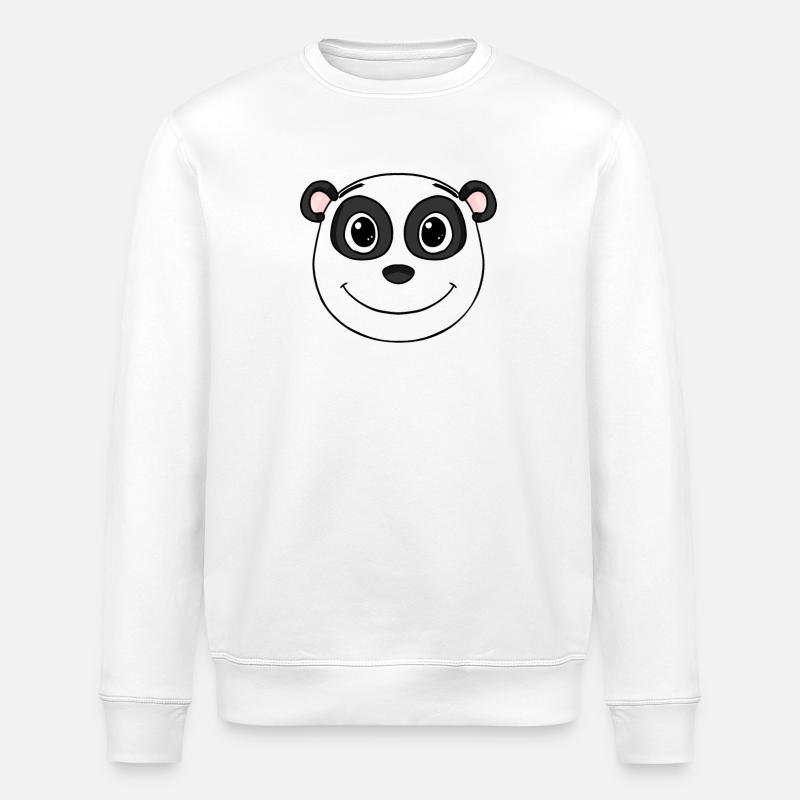 Panda Head Bear Cute - Stanley/Stella ROLLER Unisex Organic Sweatshirt - white
