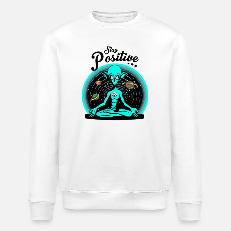Bleib Positiv - Stanley/Stella Unisex Bio-Sweatshirt ROLLER - Weiß