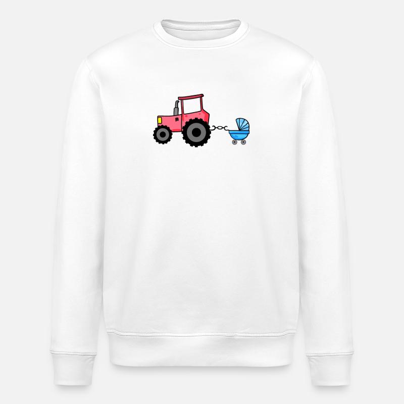 Tracteur avec chariot bébé - Sweat bio ROLLER Stanley/Stella Unisexe - blanc